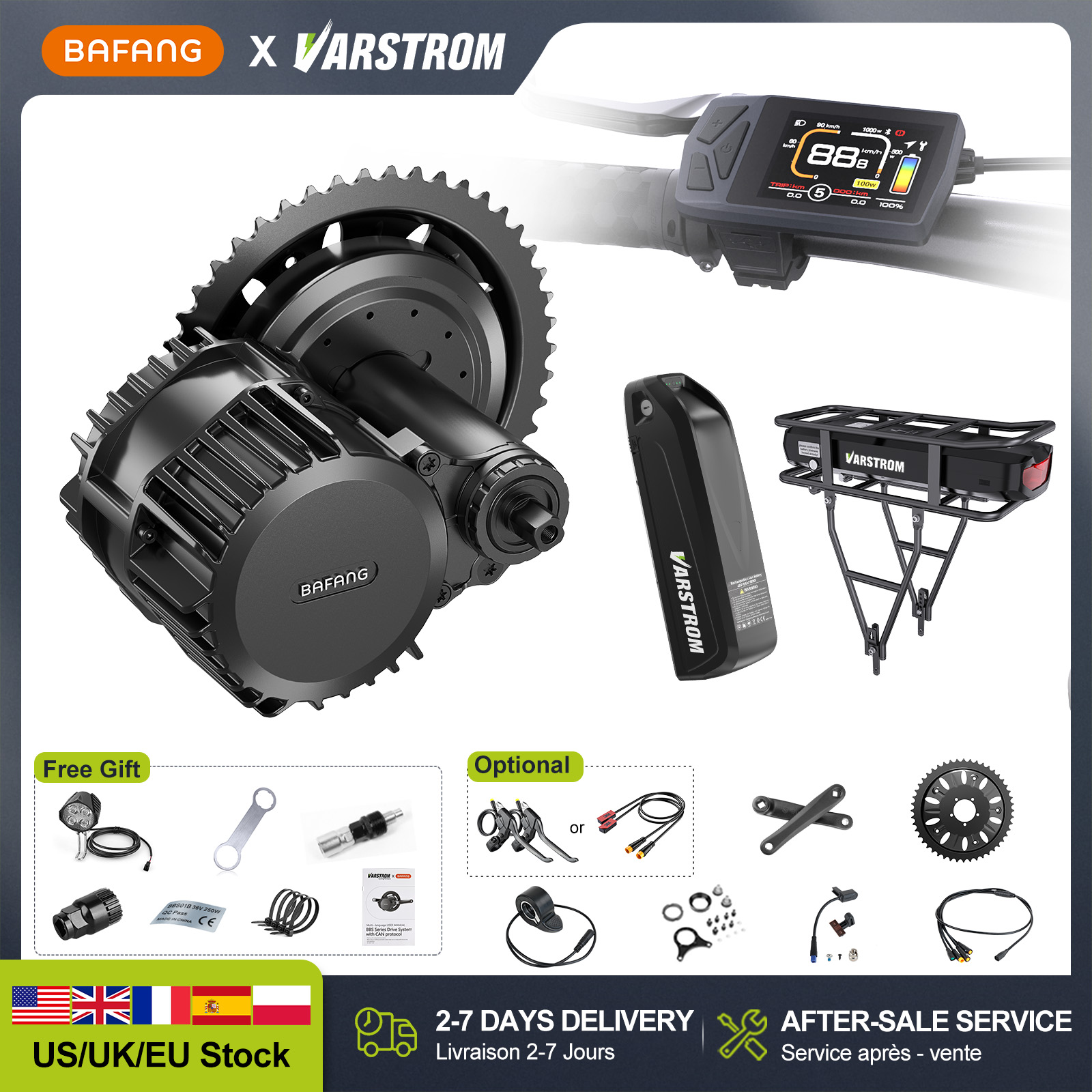 Bafang Bbs02B 48V 750W Mid Drive Kit - [Stock en EE. UU.] Kits de