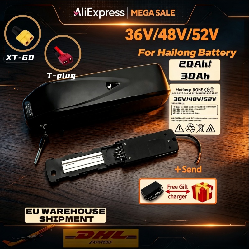 Ebike Battery 48V 20Ah Hailong - Batería Hailong para bicicleta eléctrica, 36V,