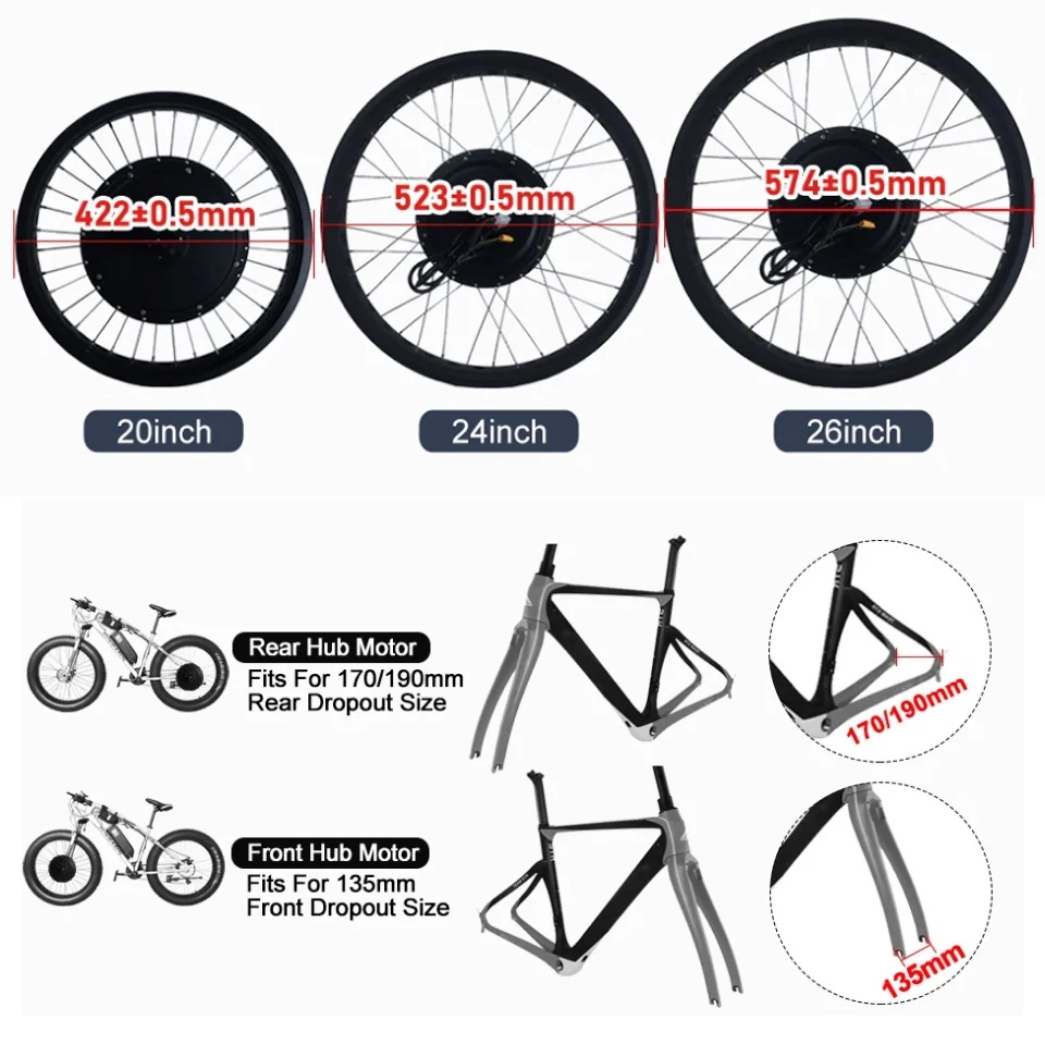 Kit de Conversión de Motor par - Ebike Conversion Kit 72V 3000W reseña y precio