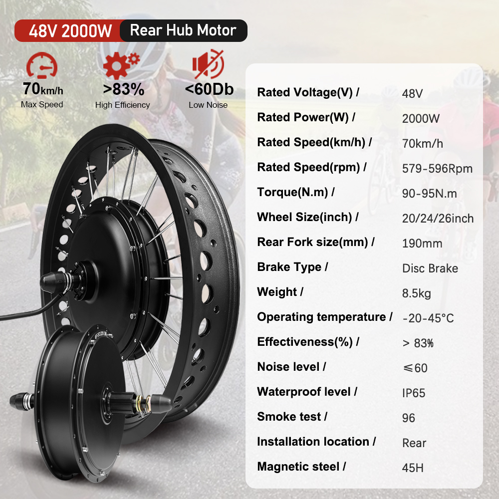 Kit de Motor de bicicleta eléc - Ebike Conversion Kit 72V 3000W reseña y precio